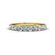 1 - Emlynn 3.00 mm Aquamarine and Lab Grown Diamond 10 Stone Wedding Band 