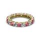 2 - Lucida 3.40 mm Rhodolite Garnet and Lab Grown Diamond Eternity Band 