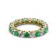 2 - Lucida 3.40 mm Emerald and Lab Grown Diamond Eternity Band 