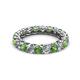 2 - Lucida 3.40 mm Green Garnet and Lab Grown Diamond Eternity Band 