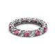 2 - Lucida 3.40 mm Rhodolite Garnet and Lab Grown Diamond Eternity Band 