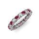 3 - Lucida 3.40 mm Rhodolite Garnet and Lab Grown Diamond Eternity Band 