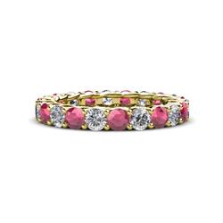 Lucida Rhodolite Garnet and Lab Grown Diamond Eternity Band Rhodolite Garnet and Lab Grown Diamond Gallery Womens Eternity Ring Stackable ctw K Yellow Gold