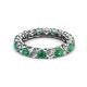 2 - Lucida 3.40 mm Emerald and Lab Grown Diamond Eternity Band 