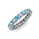 3 - Lucida 3.40 mm Blue Topaz and Lab Grown Diamond Eternity Band 