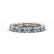 1 - Laida 3.00 mm Blue Topaz and Lab Grown Diamond Eternity Band 