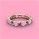 4 - Laida 3.40 mm Pink Tourmaline and Lab Grown Diamond Eternity Band 