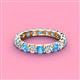 4 - Laida 3.40 mm Blue Topaz and Lab Grown Diamond Eternity Band 