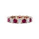 1 - Laida 3.80 mm Rhodolite Garnet and Lab Grown Diamond Eternity Band 