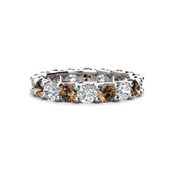 Laida Smoky Quartz and Lab Grown Diamond Eternity Band Smoky Quartz and Lab Grown Diamond ctw Womens Eternity Ring Stackable K White Gold