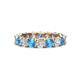 1 - Laida 3.80 mm Blue Topaz and Lab Grown Diamond Eternity Band 