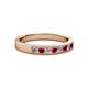 2 - Gania 2.40 mm Ruby and Lab Grown Diamond 8 Stone Wedding Band 