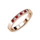 3 - Gania 2.40 mm Ruby and Lab Grown Diamond 8 Stone Wedding Band 