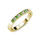 3 - Gania 2.40 mm Green Garnet and Lab Grown Diamond 8 Stone Wedding Band 