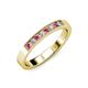 3 - Gania 2.40 mm Rhodolite Garnet and Lab Grown Diamond 8 Stone Wedding Band 