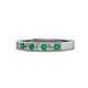 1 - Gania 2.40 mm Emerald and Lab Grown Diamond 8 Stone Wedding Band 