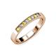 3 - Gania 2.40 mm Yellow Sapphire and Lab Grown Diamond 8 Stone Wedding Band 