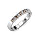 3 - Gania 2.40 mm Smoky Quartz and Lab Grown Diamond 8 Stone Wedding Band 