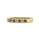 1 - Gania 2.40 mm Smoky Quartz and Lab Grown Diamond 8 Stone Wedding Band 