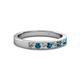 2 - Gania 2.40 mm Blue Diamond and White Lab Grown Diamond 8 Stone Wedding Band 