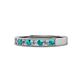 1 - Gania 2.40 mm London Blue Topaz and Lab Grown Diamond 8 Stone Wedding Band 
