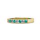 1 - Gania 2.40 mm London Blue Topaz and Lab Grown Diamond 8 Stone Wedding Band 