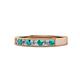 1 - Gania 2.40 mm London Blue Topaz and Lab Grown Diamond 8 Stone Wedding Band 