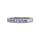 1 - Gania 2.40 mm Tanzanite and Lab Grown Diamond 8 Stone Wedding Band 