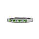 1 - Gania 2.40 mm Green Garnet and Lab Grown Diamond 8 Stone Wedding Band 