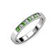 3 - Gania 2.40 mm Green Garnet and Lab Grown Diamond 8 Stone Wedding Band 