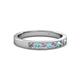 2 - Gania 2.40 mm Aquamarine and Lab Grown Diamond 8 Stone Wedding Band 