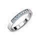 3 - Gania 2.40 mm Aquamarine and Lab Grown Diamond 8 Stone Wedding Band 