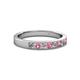 2 - Gania 2.40 mm Pink Tourmaline and Lab Grown Diamond 8 Stone Wedding Band 