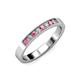 3 - Gania 2.40 mm Pink Tourmaline and Lab Grown Diamond 8 Stone Wedding Band 