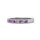 1 - Gania 2.40 mm Amethyst and Lab Grown Diamond 8 Stone Wedding Band 