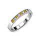 3 - Gania 2.40 mm Citrine and Lab Grown Diamond 8 Stone Wedding Band 