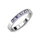 3 - Gania 2.40 mm Iolite and Lab Grown Diamond 8 Stone Wedding Band 