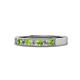 1 - Gania 2.40 mm Peridot and Lab Grown Diamond 8 Stone Wedding Band 