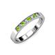 3 - Gania 2.40 mm Peridot and Lab Grown Diamond 8 Stone Wedding Band 