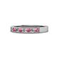 1 - Gania 2.40 mm Rhodolite Garnet and Lab Grown Diamond 8 Stone Wedding Band 