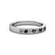 2 - Gania 2.40 mm Black Diamond and White Lab Grown Diamond 8 Stone Wedding Band 