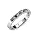 3 - Gania 2.40 mm Black Diamond and White Lab Grown Diamond 8 Stone Wedding Band 