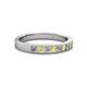 2 - Gania 2.40 mm Yellow Sapphire and Lab Grown Diamond 8 Stone Wedding Band 