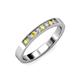 3 - Gania 2.40 mm Yellow Sapphire and Lab Grown Diamond 8 Stone Wedding Band 