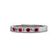 1 - Gania 2.40 mm Ruby and Lab Grown Diamond 8 Stone Wedding Band 