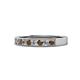 1 - Gania 2.40 mm Smoky Quartz and Lab Grown Diamond 8 Stone Wedding Band 