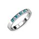 3 - Gania 2.40 mm London Blue Topaz and Lab Grown Diamond 8 Stone Wedding Band 