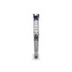 5 - Reveka Blue Sapphire and Lab Grown Diamond Three Stone Engagement Ring 