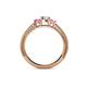 4 - Reveka Pink Sapphire and Lab Grown Diamond Three Stone Engagement Ring 