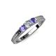 3 - Reveka Tanzanite and Lab Grown Diamond Three Stone Engagement Ring 